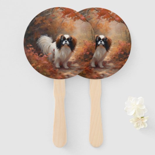 Japanse kin in herfst laat Herfst inspireren Handwaaier (Voorkant en achterkant)