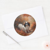 Japanse kin in herfst laat Herfst inspireren Ronde Sticker (Envelop)