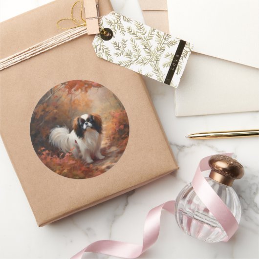 Japanse kin in herfst laat Herfst inspireren Ronde Sticker (Geschenken)