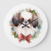 Japanse kin kerstkrans feestelijke pup grote klok (Voorkant)