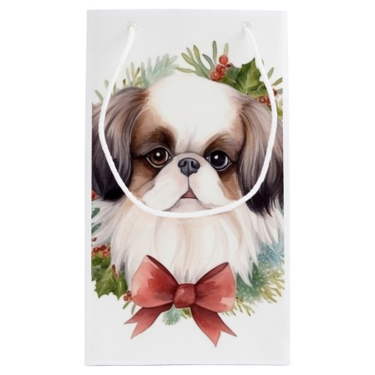 Japanse kin kerstkrans feestelijke pup klein cadeauzakje (Achterkant)