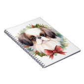 Japanse kin kerstkrans feestelijke pup notitieboek (Rechterzijde)