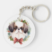 Japanse kin kerstkrans feestelijke pup sleutelhanger (Achterkant)