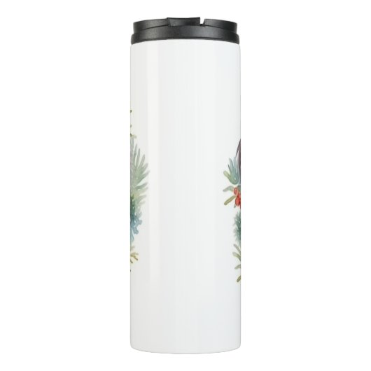 Japanse kin kerstkrans feestelijke pup thermosbeker (Achterkant)