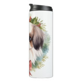 Japanse kin kerstkrans feestelijke pup thermosbeker (Geroteerd rechts)