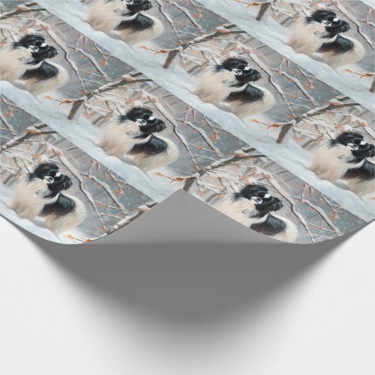 Japanse kin liet het sneeuwKerstmis Cadeaupapier (Hoek)