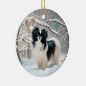 Japanse kin liet het sneeuwKerstmis Keramisch Ornament (Rechts)