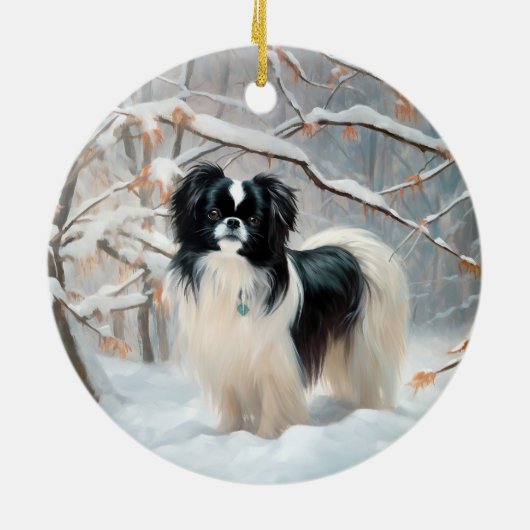 Japanse kin liet het sneeuwKerstmis Keramisch Ornament (Achterkant)