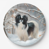 Japanse kin liet het sneeuwKerstmis Papieren Bordje (Voorkant)