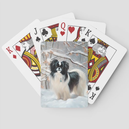 Japanse kin liet het sneeuwKerstmis Pokerkaarten (Achterkant)