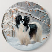 Japanse kin liet het sneeuwKerstmis Ronde Button 6,0 Cm (Voorkant)