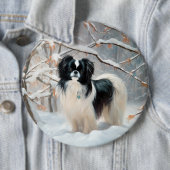 Japanse kin liet het sneeuwKerstmis Ronde Button 6,0 Cm (In situ)