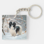 Japanse kin liet het sneeuwKerstmis Sleutelhanger (Achterkant)