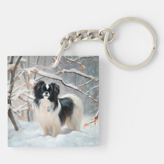 Japanse kin liet het sneeuwKerstmis Sleutelhanger (Achterkant)