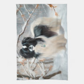 Japanse kin liet het sneeuwKerstmis Theedoek (Verticaal)