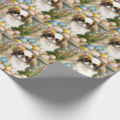 Japanse kin met paaseieren cadeaupapier (Hoek)