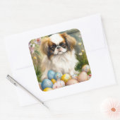 Japanse kin met paaseieren vierkante sticker (Envelop)