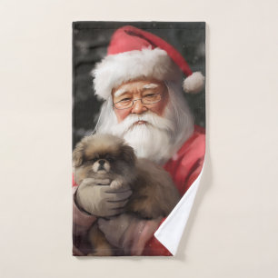 Japanse kin met sinterklaas feestelijke kerst bad handdoek