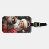 Japanse kin met sinterklaas feestelijke kerst bagagelabel (Voorkant horizontaal)