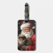 Japanse kin met sinterklaas feestelijke kerst bagagelabel (Achterkant verticaal)