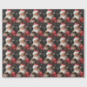 Japanse kin met sinterklaas feestelijke kerst cadeaupapier (Vlak)