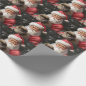 Japanse kin met sinterklaas feestelijke kerst cadeaupapier (Hoek)