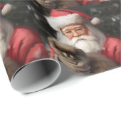 Japanse kin met sinterklaas feestelijke kerst cadeaupapier (Rol Hoek)