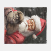 Japanse kin met sinterklaas feestelijke kerst fleece deken (Voorkant (Horizontaal))
