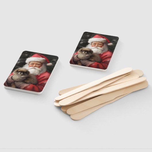 Japanse kin met sinterklaas feestelijke kerst handwaaier (Niet-gemonteerd)