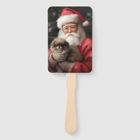 Japanse kin met sinterklaas feestelijke kerst handwaaier (Voorkant)