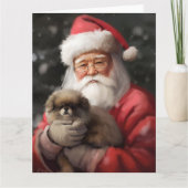 Japanse kin met sinterklaas feestelijke kerst kaart (Voorkant)