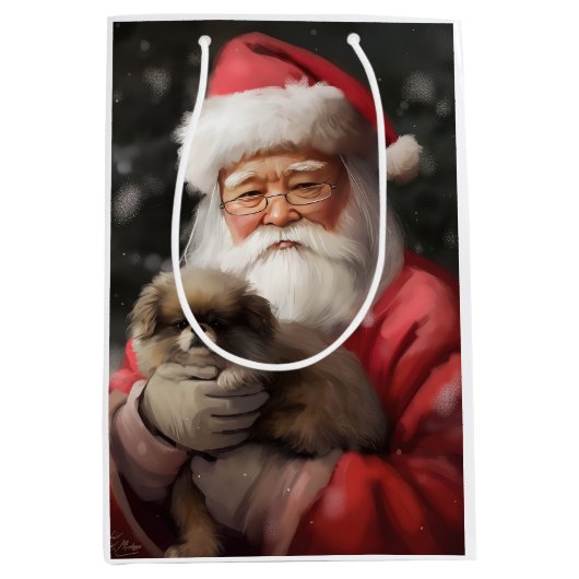 Japanse kin met sinterklaas feestelijke kerst medium cadeauzakje (Voorkant)