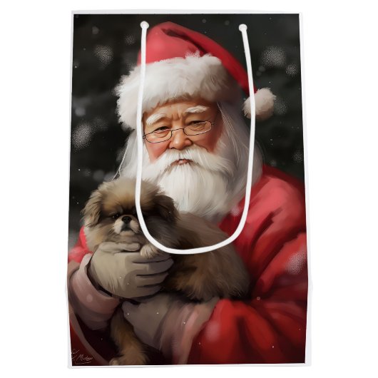 Japanse kin met sinterklaas feestelijke kerst medium cadeauzakje (Achterkant)