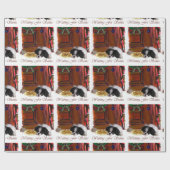 Japanse kin op Kerstmis te wachten Cadeaupapier (Vlak)