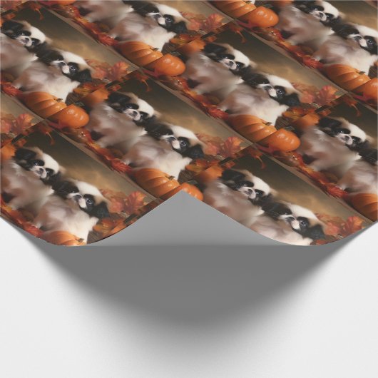 Japanse kin puppy herfst verrukking pompoen cadeaupapier (Hoek)