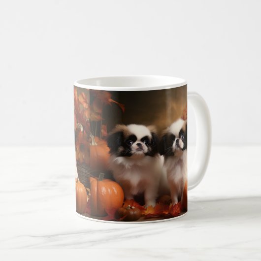 Japanse kin puppy herfst verrukking pompoen koffiemok (Voorkant rechts)