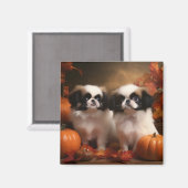 Japanse kin puppy herfst verrukking pompoen magneet (Voorkant / Achterkant)