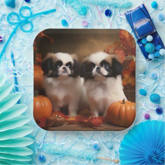 Japanse kin puppy herfst verrukking pompoen papieren bordje (Feest)