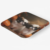 Japanse kin puppy herfst verrukking pompoen papieren bordje (Gebogen)