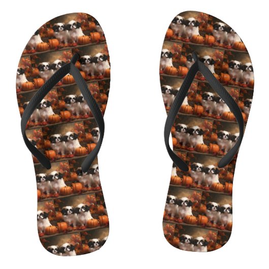 Japanse kin puppy herfst verrukking pompoen teenslippers (Voetbed)