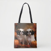 Japanse kin puppy herfst verrukking pompoen tote bag (Voorkant)