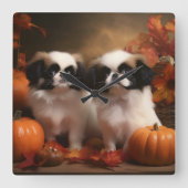 Japanse kin puppy herfst verrukking pompoen vierkante klok (Voorkant)
