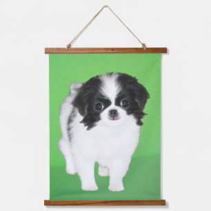 Japanse kin puppy schilderij - hondenkunst hangend wandkleed