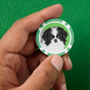 Japanse kin puppy schilderij - hondenkunst poker chips