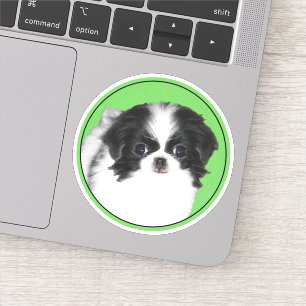 Japanse kin puppy schilderij - hondenkunst sticker
