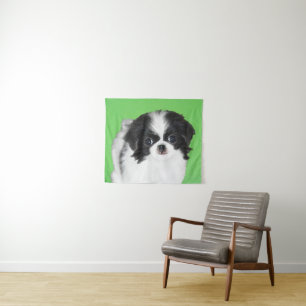 Japanse kin puppy schilderij - hondenkunst wandkleed