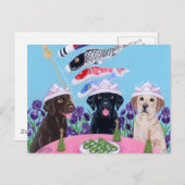 Japanse kinderdaglabradors briefkaart (Voorkant / Achterkant)
