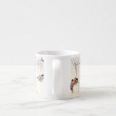 Japanse kinderen die grote sneeuwballen rollen espresso kop (Achterkant)