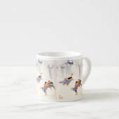 Japanse kinderen die grote sneeuwballen rollen espresso kop (Voorkant rechts)