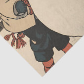 Japanse kinderen die grote sneeuwballen rollen tissuepapier (Detail)